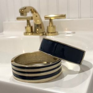 Navy Blue Cream and Gold Bangles JCrew